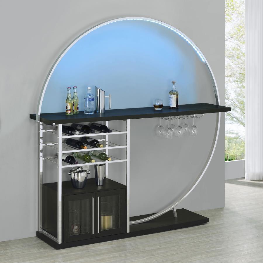 Risley - 2-Door Circular LED Home Bar With Wine Storage