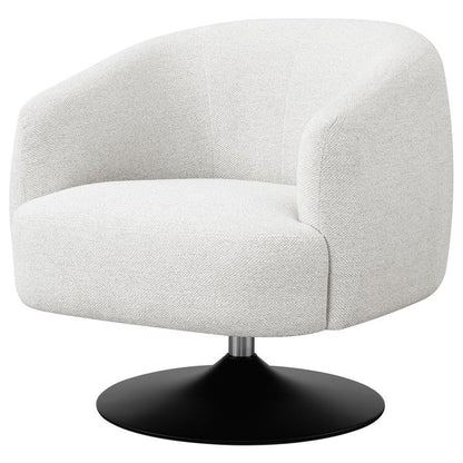 Dave - Upholstered Barrel Back Swivel Club Chair - Beige