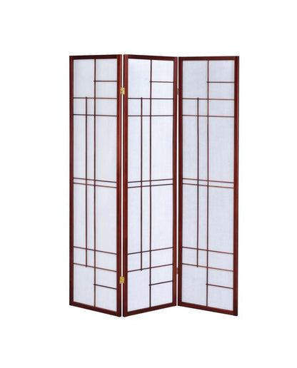 Katerina - 3-Panel Room Divider Folding Shoji Screen - Cherry