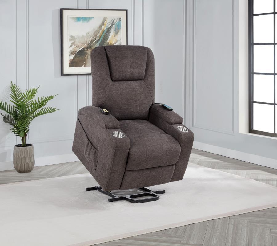 Louie - Chenille Upholstered Power Lift Massage Chair