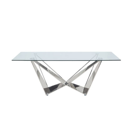 Dekel - Dining Table - Clear Glass Top & Stainless Steel