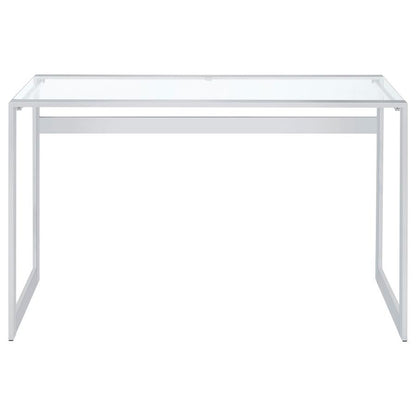 Hartford - Glass Top Writing Desk - Chrome