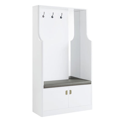 Buck II - Hall Tree - White High Gloss