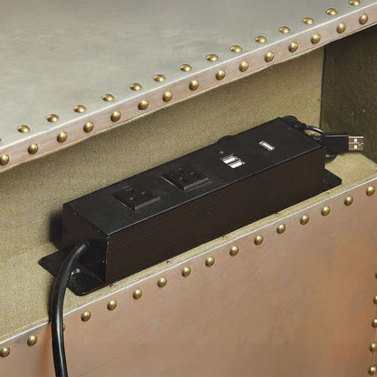 Brancaster - Nightstand With USB - Aluminum