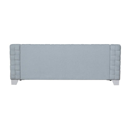 Saree - Sofa - Light Teal Chenille & White