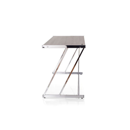 Finis - Writing Desk With USB - Weathered Oak & Chrome