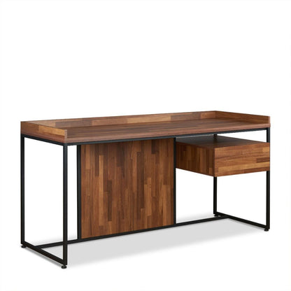Sara - Writing Desk - Walnut & Sandy Black