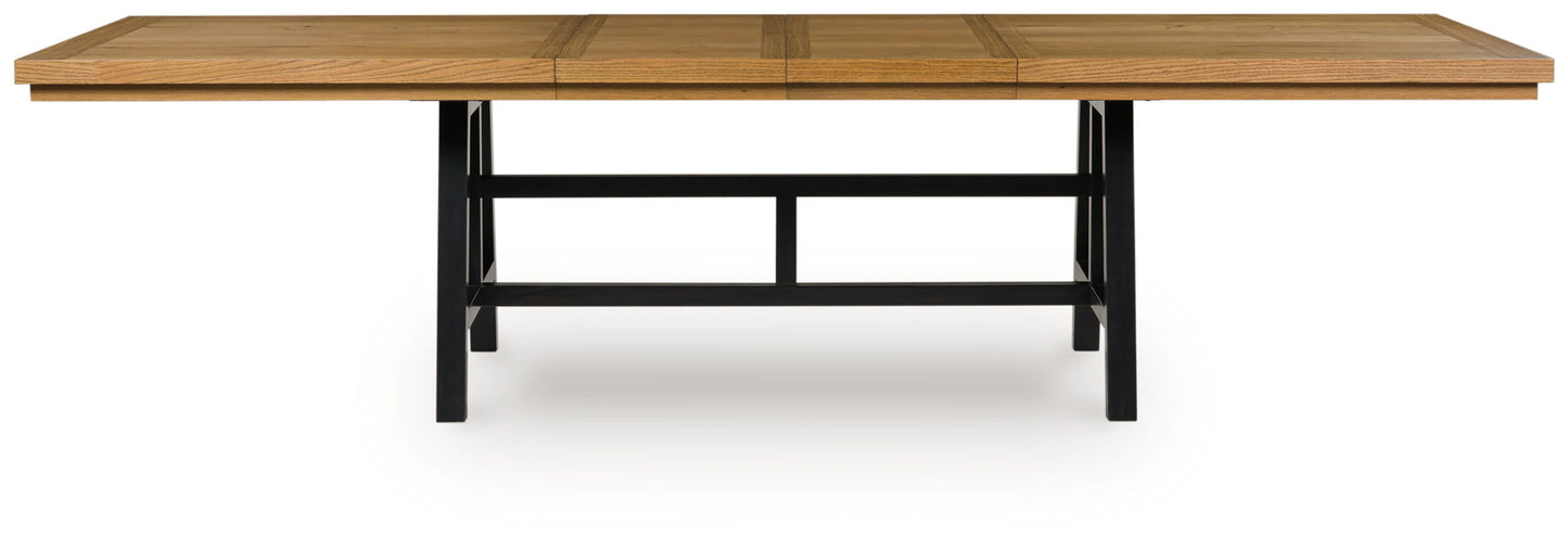 Galliden - Rectangular Dining Room Extension Table - Black / Brown