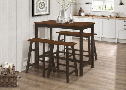 Connie - 4 Piece Counter Height Set - Chestnut And Dark Brown